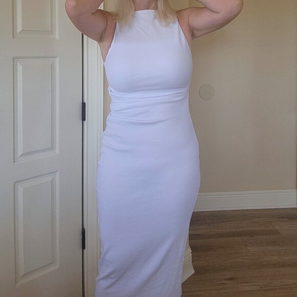 Zara white ruched knit dress size L - Picture 6 of 13